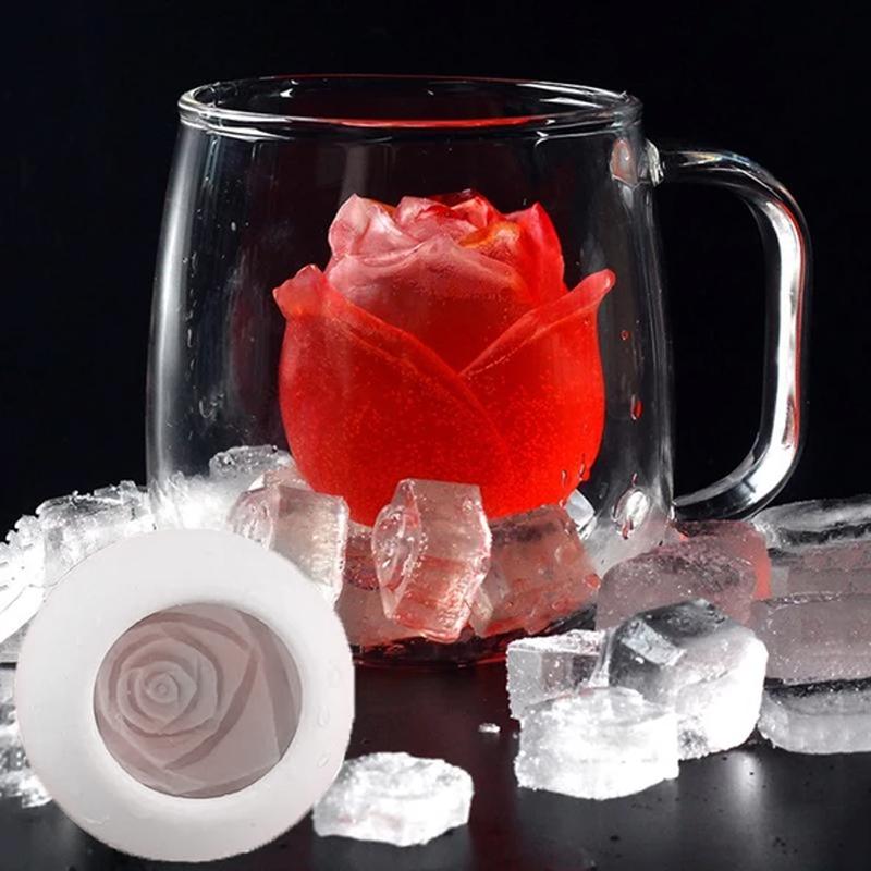 3D Silikon Rosenform Eiswürfelform