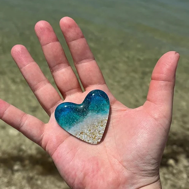 Glas Strand Tasche Herz