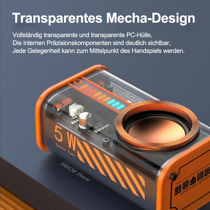 Transparenter Mecha kabelloser Bluetooth Lautsprecher