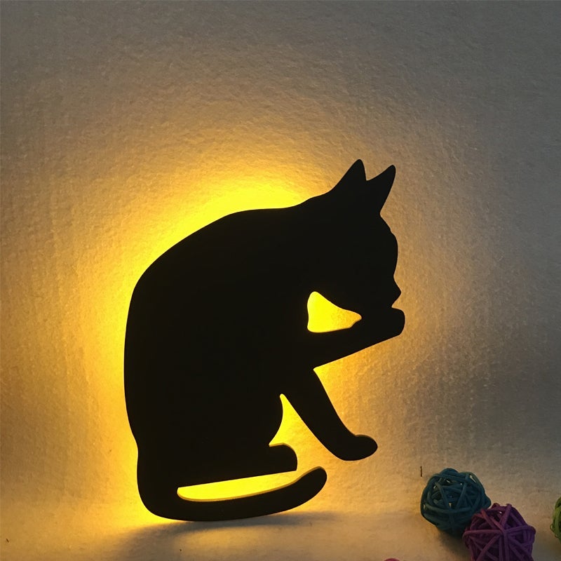 Katzen Schatten Soundkontroll Leuchte