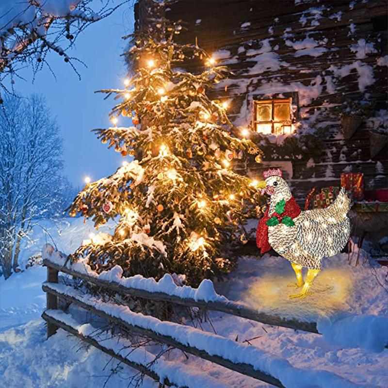 Stehaufe™  Weihnachtsdekoration>>Leuchtendes Huhn mit Schal