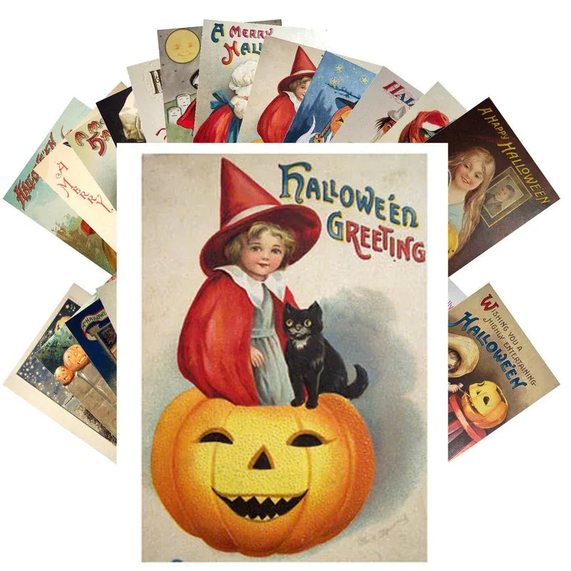Retro Halloween Postkarten (24 Stück)